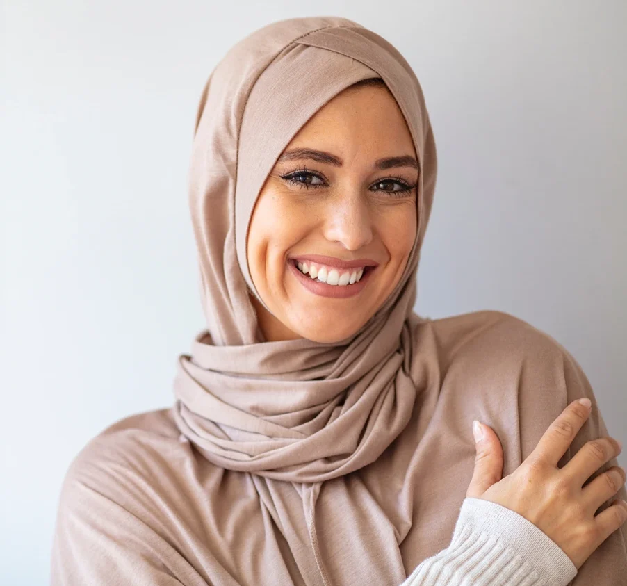 Portrait of islamic woman smiling