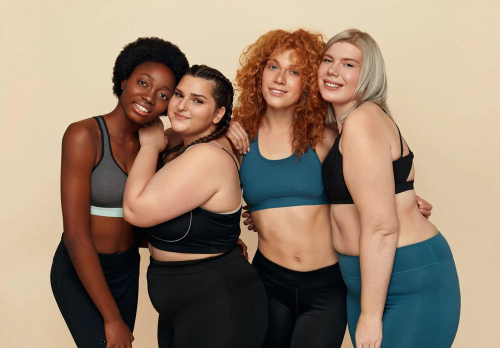 Group Of Diversity Figure And Size Models Portrait