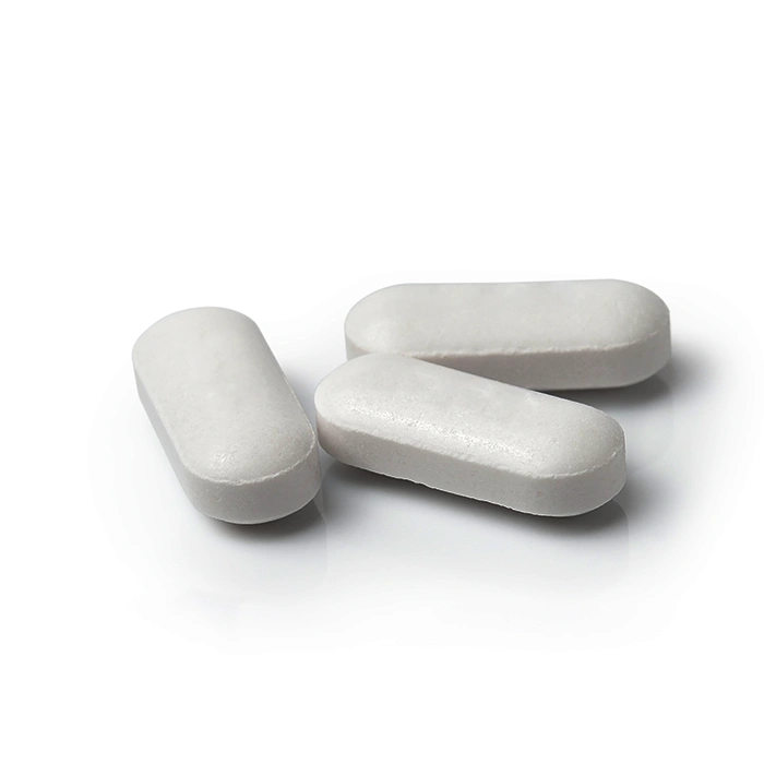 Medical pill tablet isolated on white background